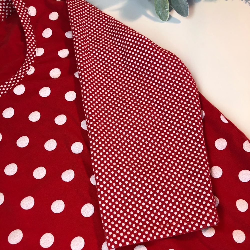 Women’s Red/White Polka Dot Top